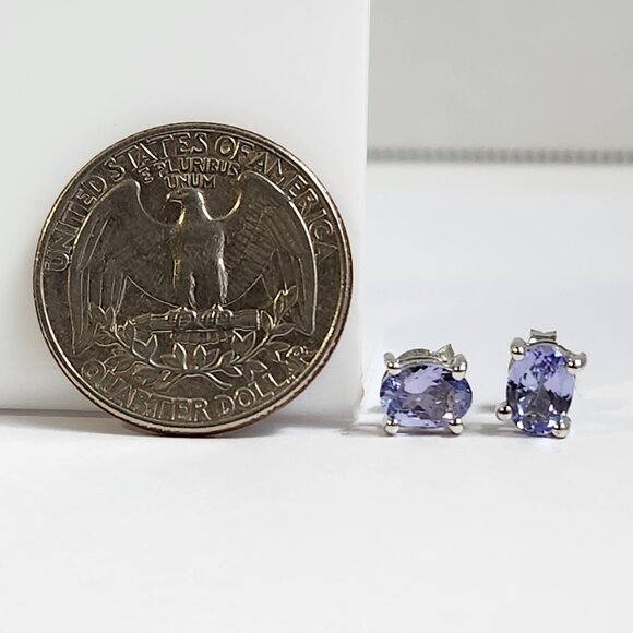 NIB VTG NATURAL Kutamani Tanzanite 925 Stud Earrings - Picture 9 of 14